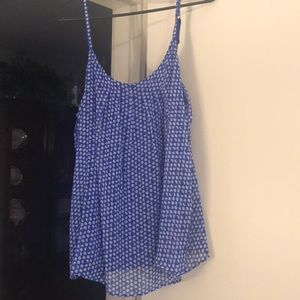 Blue and white polka dot tank top